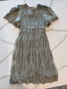 bohme sage green dress Lia Floral Midi Dress in Sage
